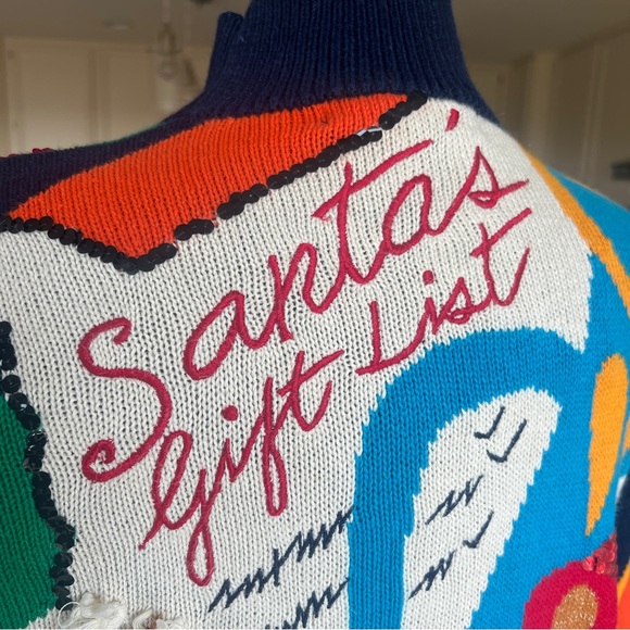 I.B. DIFFUSION SPORT CHRISTMAS SWEATER VINTAGE SEQUENCE RARE FIND WOMENS LARGE - Picture 10 of 16